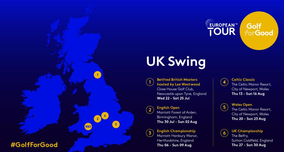 高爾夫球歐洲巡回賽 英國大師賽7月22日至25日在英格蘭里韋斯特伍德舉行