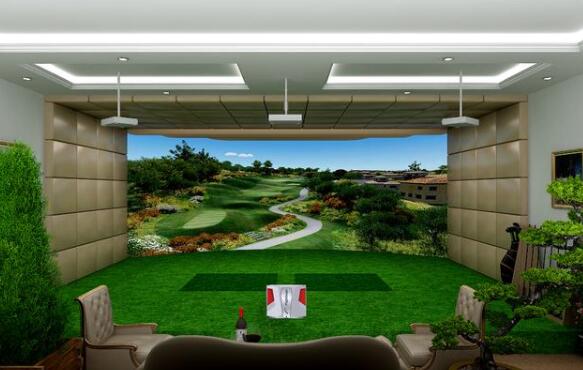 FlightScope X3雷達(dá)感應(yīng)器的環(huán)屏模擬高爾夫設(shè)備